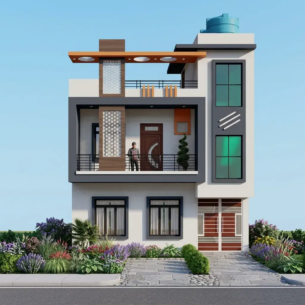 Classic Bengal Steel Duplex Villa - BH-DV-206