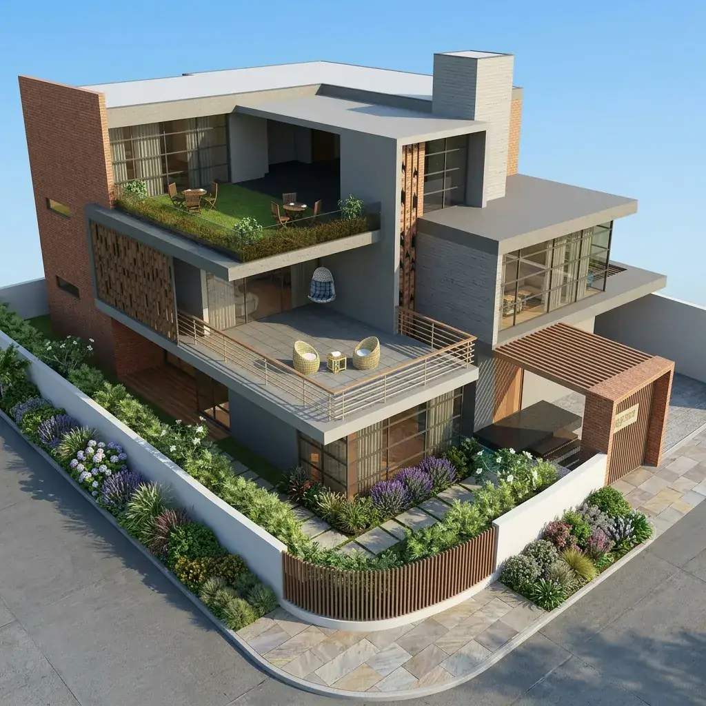 Rooftop Terrace Steel Duplex Villa - BH-DV-208